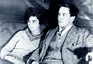 Kapitsa həyat yoldaşı Anna ilə. 1930-cu il. Kembric